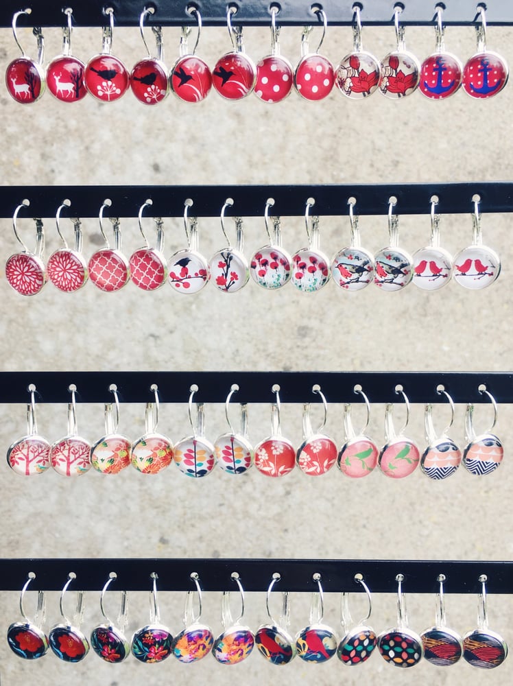 Image of Boucles d’oreilles 12mm rouge et orange