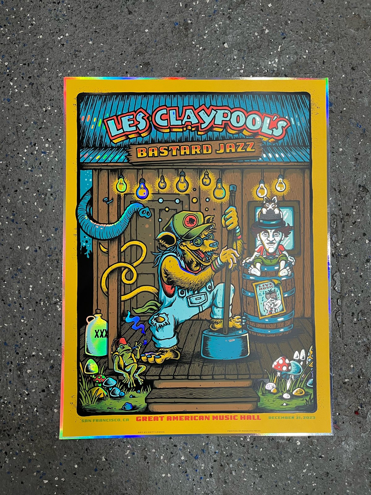 ホビー・楽器・アート WET 11 LES CLAYPOOL BASTARD JAZZ - FORD AMPITHEATRE – Garageland Print