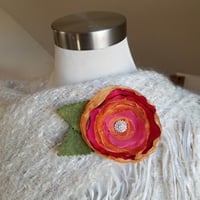 Image 3 of Warm Sunset Floral Brooch