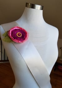 Image 1 of Pink Blush Rose Floral Brooch