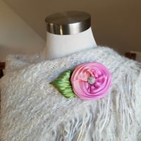 Image 3 of Pink & Orange Sherbet Floral Brooch