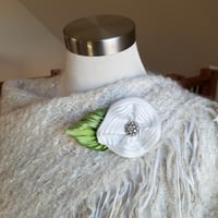 Image 2 of White Lily Floral Brooch