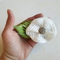 Image 3 of White Lily Floral Brooch