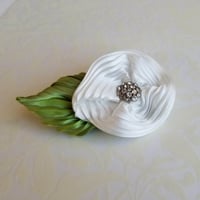 Image 5 of White Lily Floral Brooch