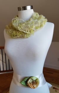 Image 5 of Earthy Yellow Rose Floral Brooch