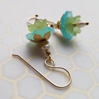 Image 2 of Water Lily Earrings (Gold)