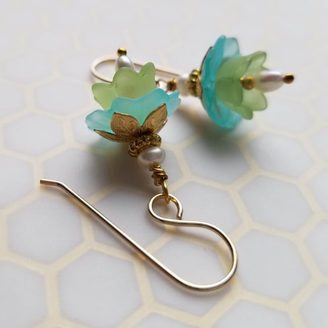 Water Lily Earrings (Gold) | Fresh Designs