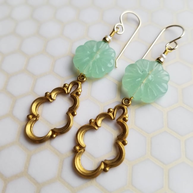 Frilly Seafoam Danglers