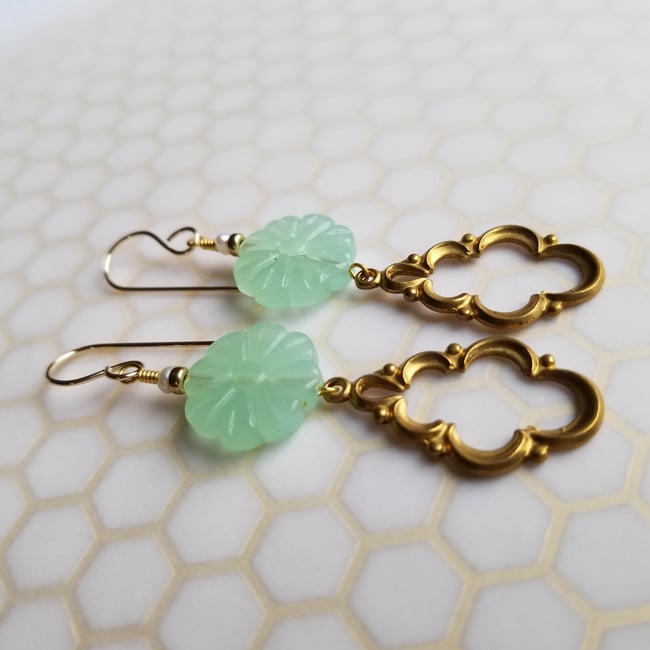Frilly Seafoam Danglers