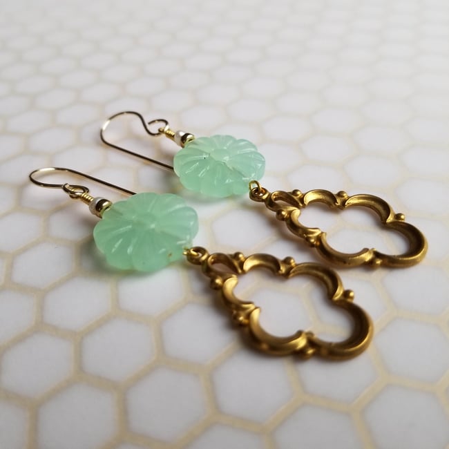 Frilly Seafoam Danglers