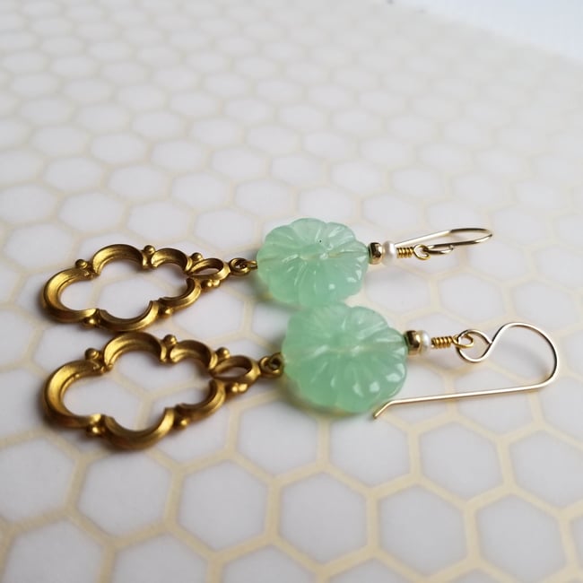 Frilly Seafoam Danglers