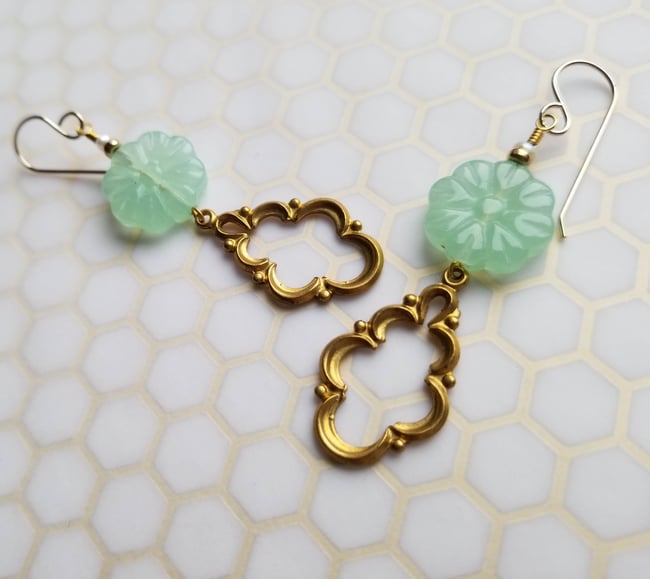 Frilly Seafoam Danglers