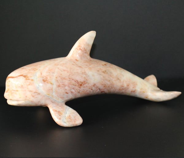 Image of Hand Carved Whale Marble Figurine