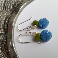 Image 3 of Blue Forget Me Not Earrings