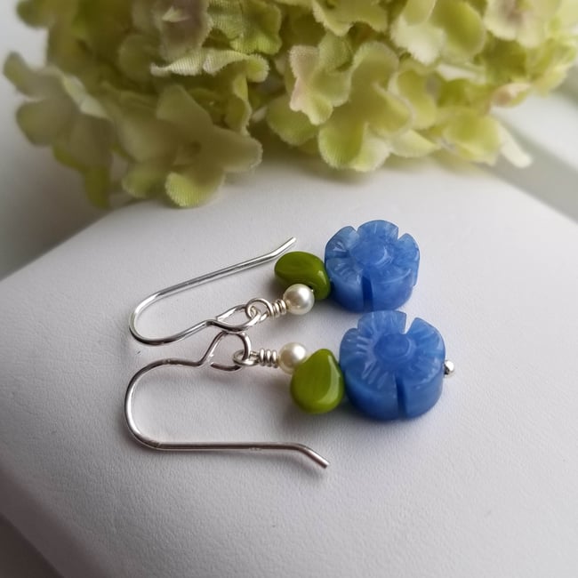 Blue Forget Me Not Earrings