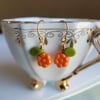 Tiny Tangerine Flowers (Silver + Gold)