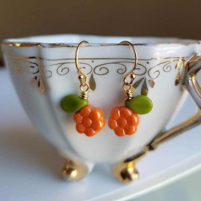 Tiny Tangerine Flowers (Silver + Gold)