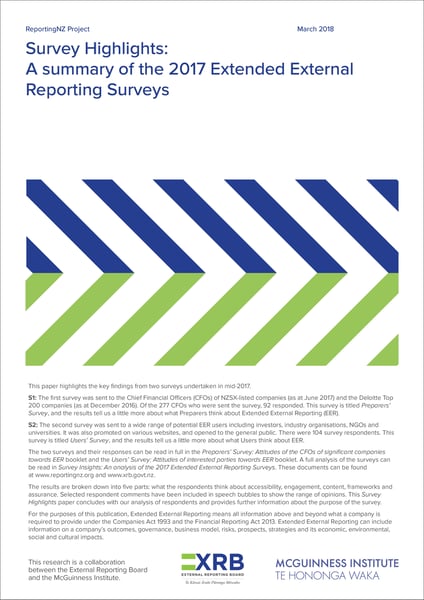 Image of Survey Highlights: A summary of the 2017 Extended External Reporting Surveys