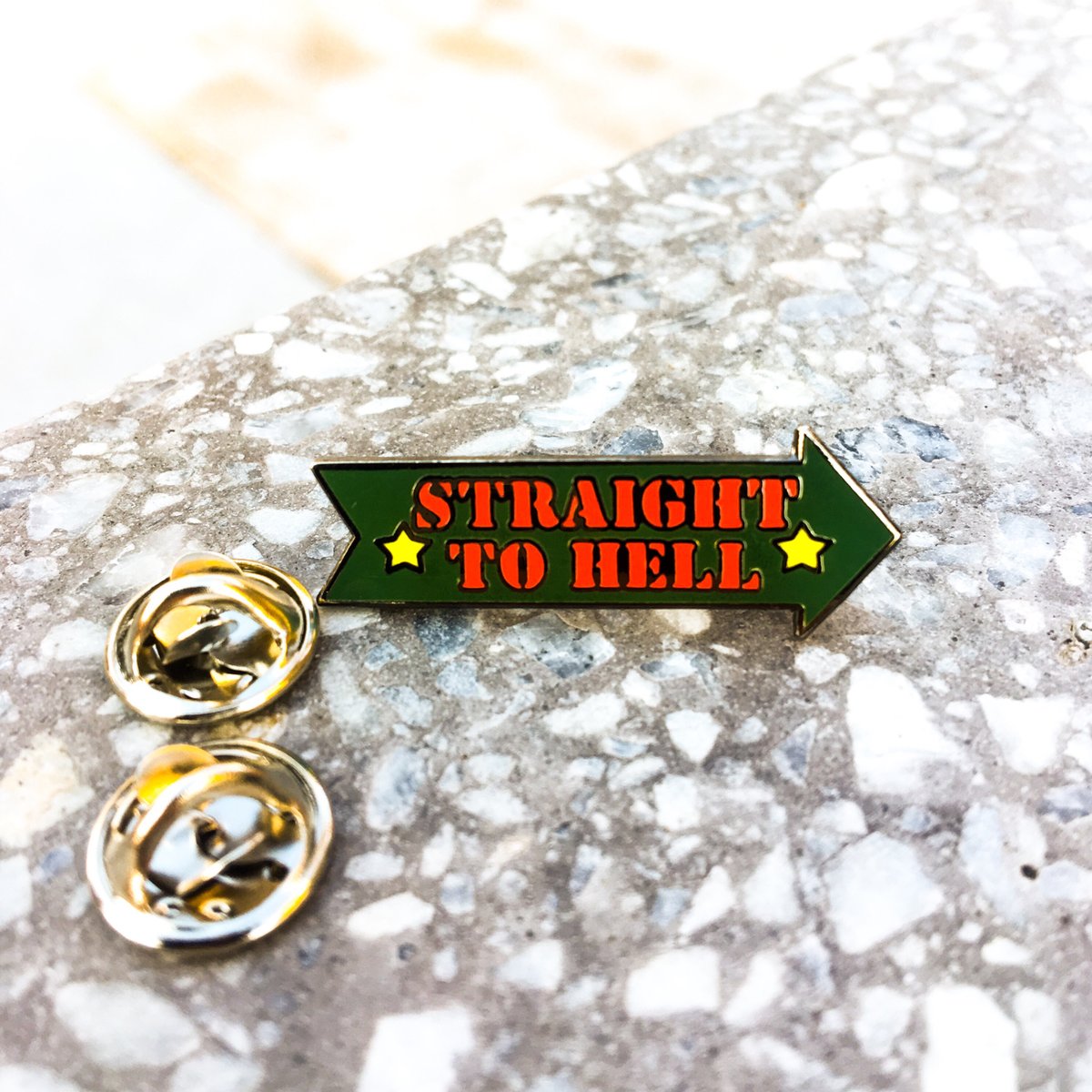 Image of Straight to Hell Enamel Pin