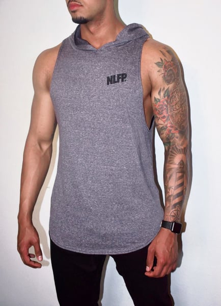 Image of PREMIUM CUT OFF HOODIE CHARCOAL