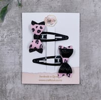 Image 1 of Pink Leopard Hair Bows
