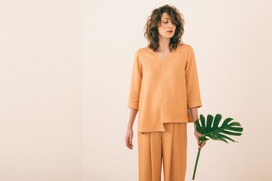 Image of Blouse step salmon