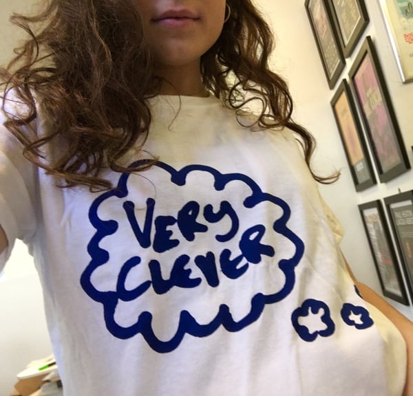 Image of White 'Very Clever' T-shirt