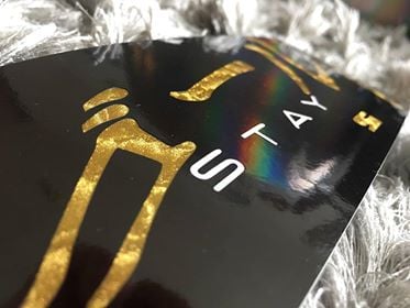 Image of "Stay Gold" Slap [Black chrome/white] (Vinyl)