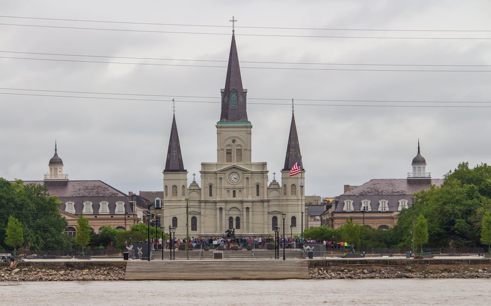 Image of St. Louis Cathedral View From River Print