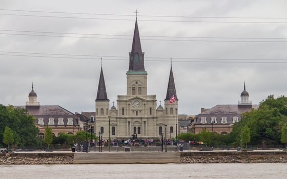 Image of St. Louis Cathedral View From River Print