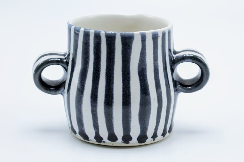 Image of Blue Striped Sugar Bowl