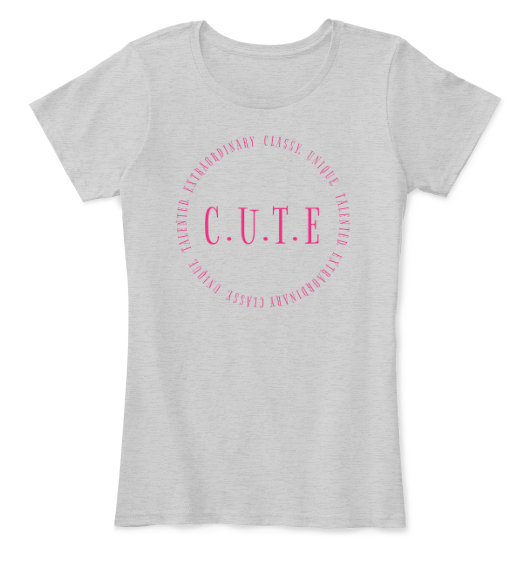 Image of C.U.T.E CIRCLE -/GREY/PINK PRINT TEE (PLEASE ALLOW 7-10 DAYS TO SHIP)