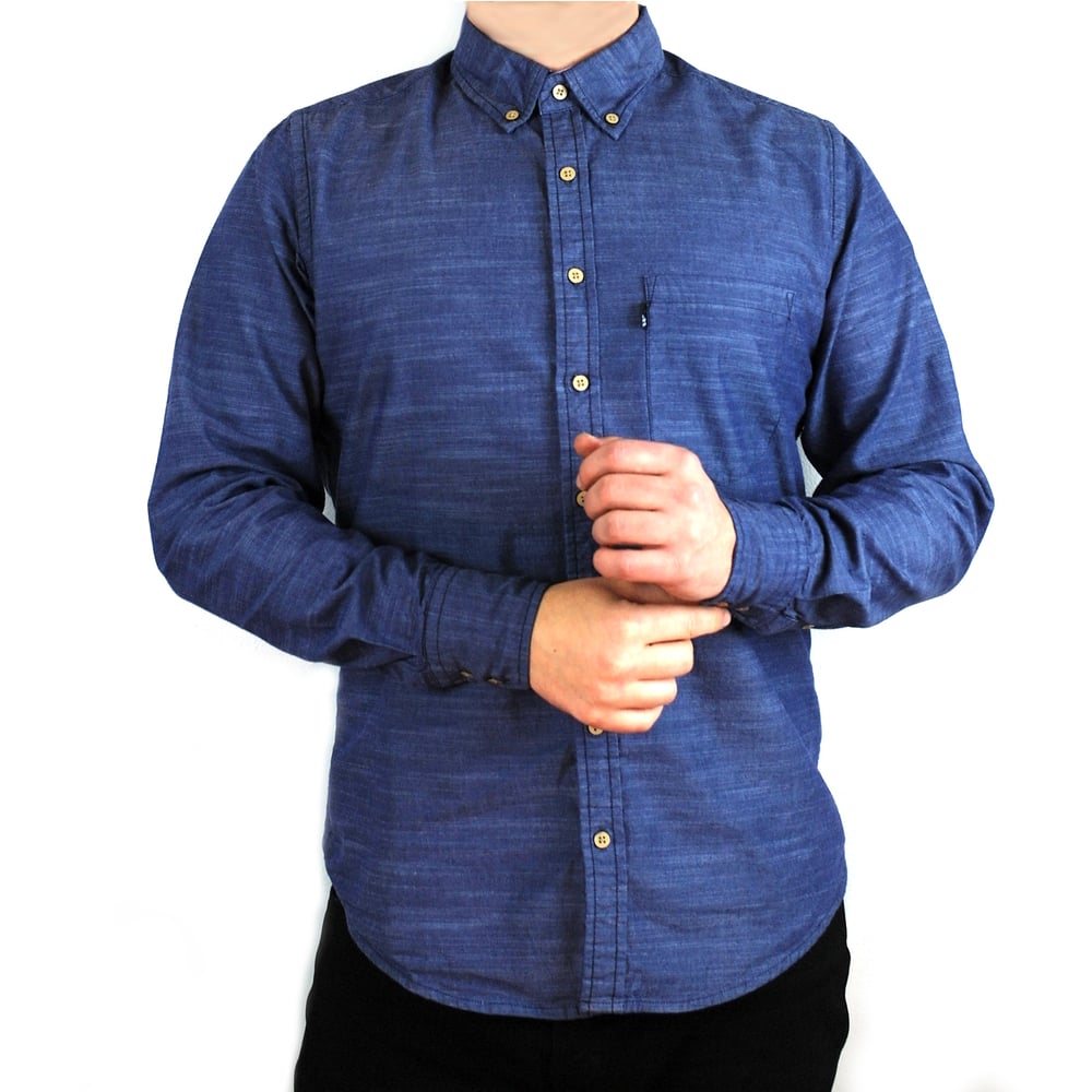 Image of Hobsbawm fitted shirt - Howard blue chambray
