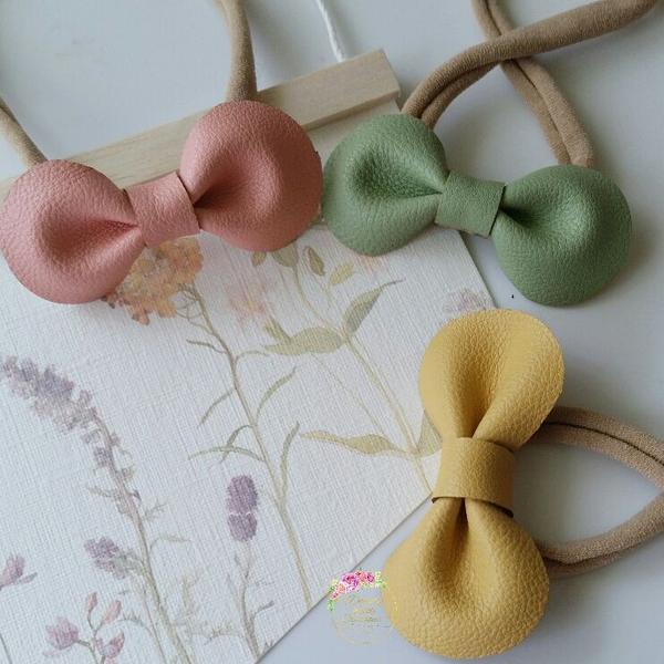 Image of Petite Leather Bow Headbands