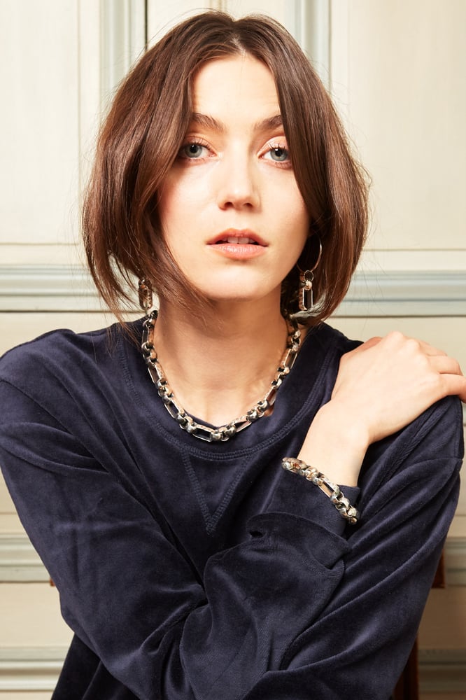 Image of Collier IRMA plaqué argent vieilli