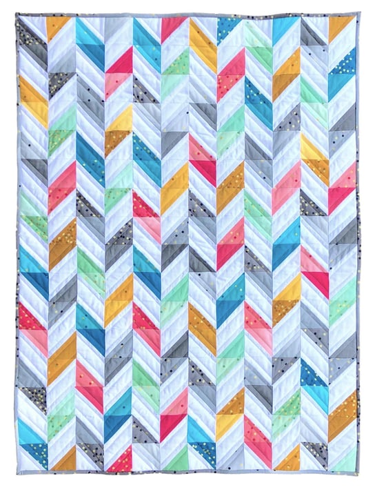 Image of Ombré Confetti Herringbone Baby Quilt