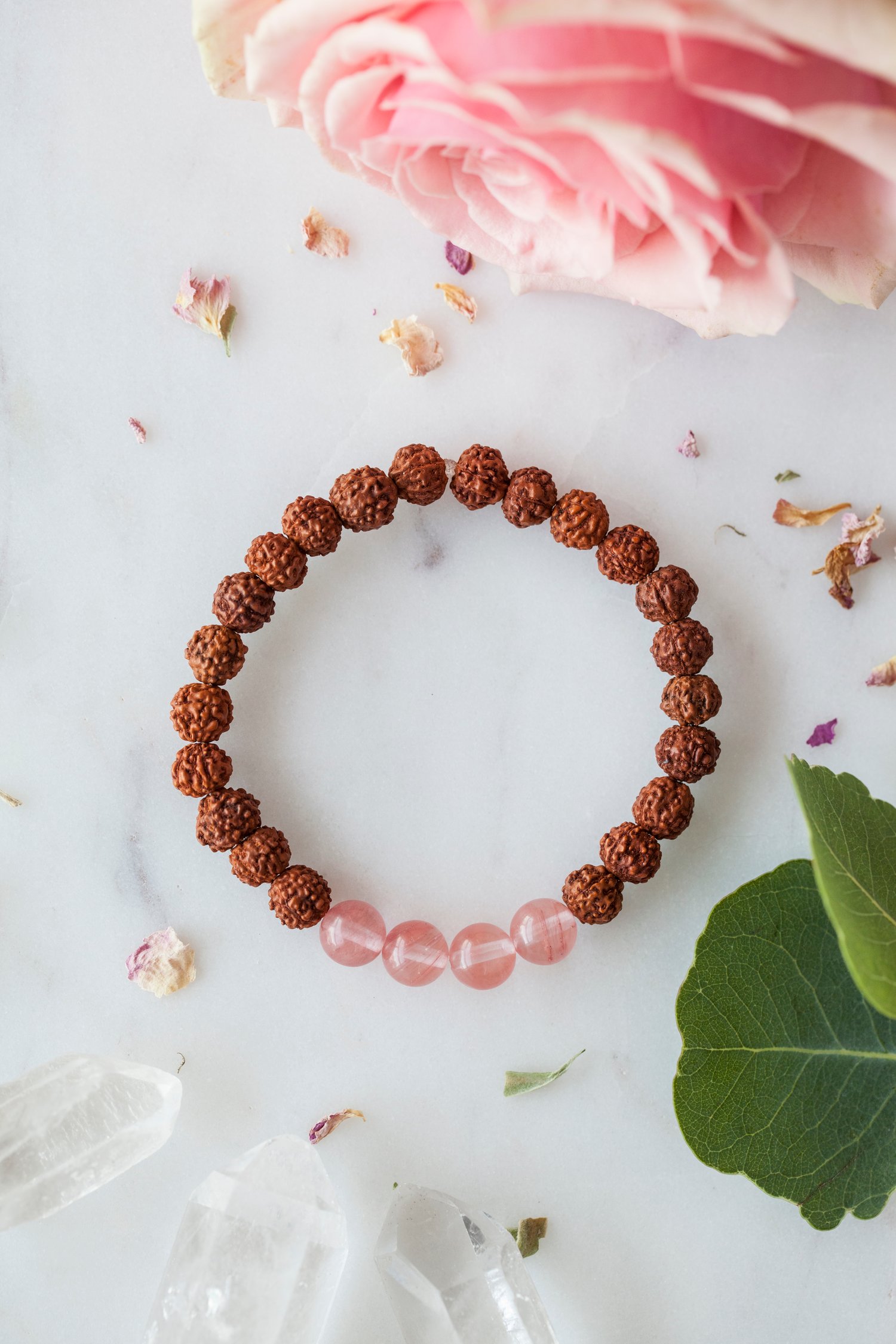 Image of Strawberry Quartz Wrist Mala