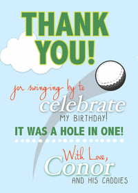 Masters Golf Birthday Thank You card