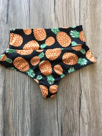 Image 2 of Cheeky High Cut Bottoms with Scrunch Butt "PINEAPPLE"
