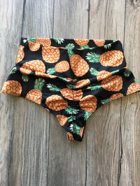 Image 1 of Cheeky High Cut Bottoms with Scrunch Butt "PINEAPPLE"
