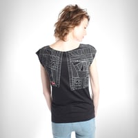 Image 2 of BlackGeometric Bamboo T