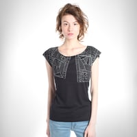 Image 1 of BlackGeometric Bamboo T