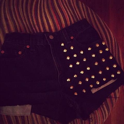 Custom Vintage Studded Shorts