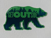 Image 2 of "Get Outside, Bear!" GREEN Die Cut vinyl sticker