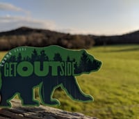 Image 1 of "Get Outside, Bear!" GREEN Die Cut vinyl sticker