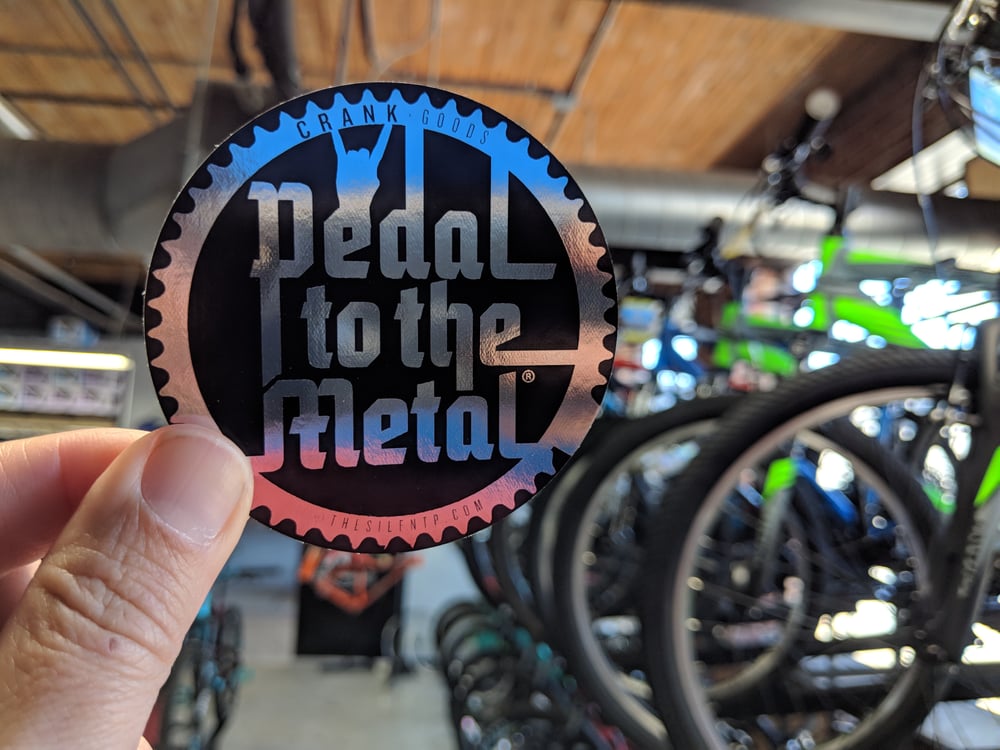 'Pedal To The Metal' Chrome reflective vinyl sticker