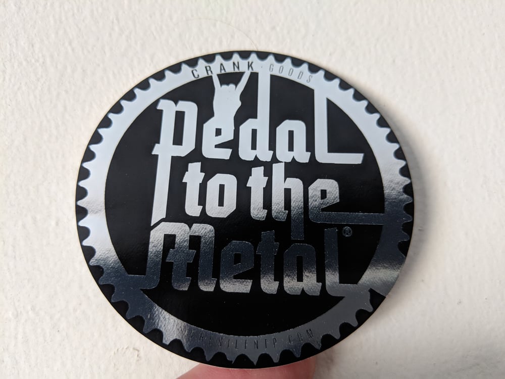 'Pedal To The Metal' Chrome reflective vinyl sticker