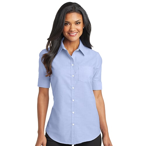 Image of Ladies Short Sleeve Oxford - Super Pro Shirt ( L659 )
