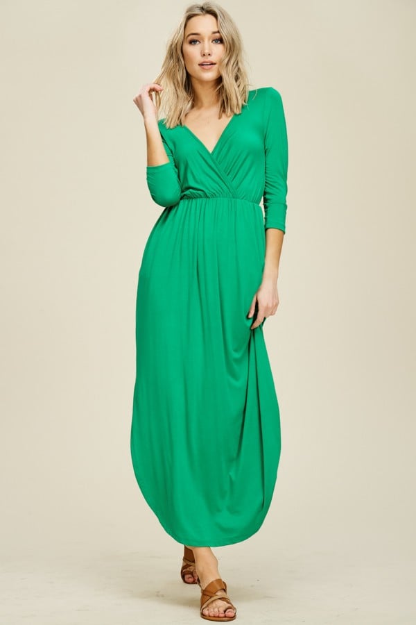 green wrap dress