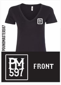 Image 1 of Womens style V-neck and Crew neck black tight fit